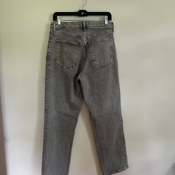Abercrombie & Fitch gray denim high rise straight leg crop, Size 10 - Picture 5 of 7